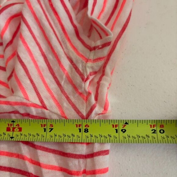 Vineyard Vines T-Shirt Women's Small Pink Striped V-Neck Short Sleeve Linen Top - Picture 8 of 8